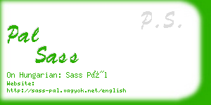 pal sass business card